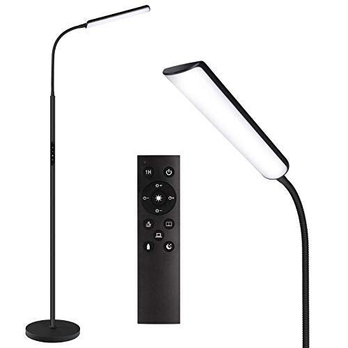 Dimunt LED Floor Lamp, Stepless Adjustable 3000K-6000K Colors, Black - color: Black