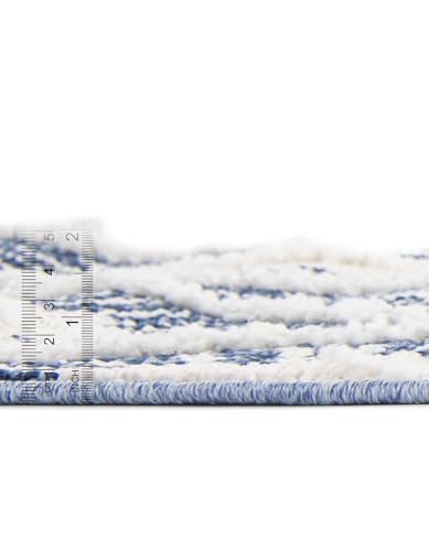 Rugs.com Boho Collection Rug – 4 Ft Runner Blue Medium-Pile Rug Perfect for Hallways, Entryways - color: Blue, size: 2' x 4' Runner