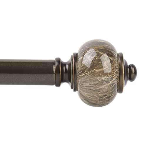 KAMANINA 1 Inch Curtain Rods 32 to 58 Inch, Bronze Adjustable Drapery Rods - color: Bronze, size: 32-58"