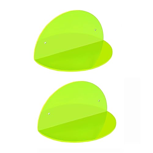 ROYALITA 2-Pack Small Acrylic Shelves Room Decor Floating Shelves, Green - color: Green