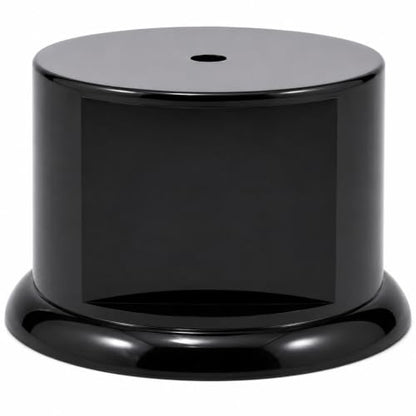 Premium Black Gloss Display Pedestal Base – Weighted Round Stand for Trophies, Figurines & Crafts - size: Large