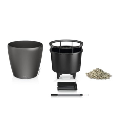 Lechuza 16023 Classico LS 21 Self-Watering Planter, Charcoal Metallic - color: Charcoal Metallic, size: D21 H20 cm