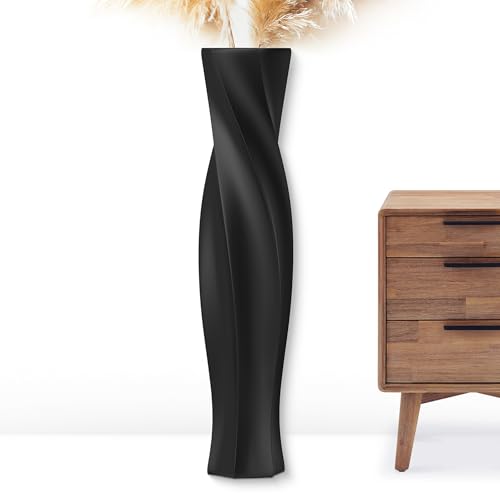 Tall Floor Vase 27.5" Matte Black, Resin Floor Vase Tall Black Vases for Dried Pampas Grass Feathers Branches Fresh Flowers, Modern Home Decor for Living Room Bedroom Entryway Corner - color: Black, size: 27.5 in