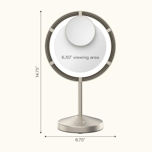 Conair Vanity Mirror with Lights, Adjustable Fan & Brightness, Round - color: Silver