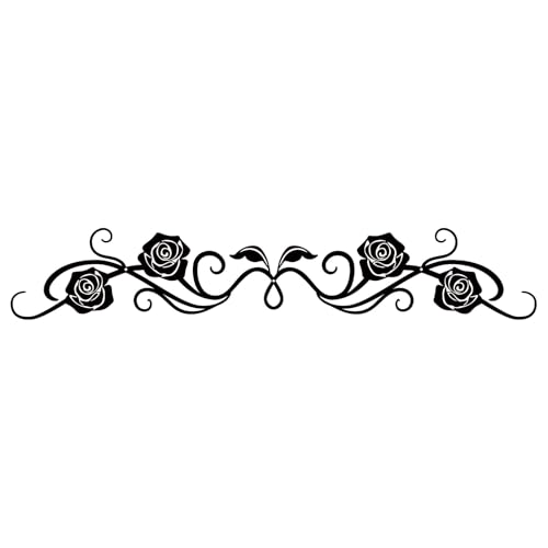 ESTART Metal Rose Scroll Wall Decor, Long Iron Scroll Vine Wall Art - color: Rose Scroll