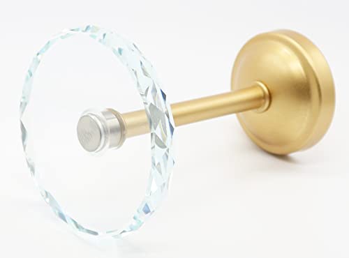 Set of 2 Cut Crystal Window Drapery Medallion Holdbacks, Curtain Tiebacks, Wall Hook, Tassel Holder, Gold - color: Gold