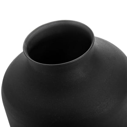 Goaste Metal Matte Flower Vase, Black Vases for Flowers, 6.5 Inch Tall Iron Frosted Flower Arranging Vase for Table Centerpiece, Home, Shelf, Office, Garden Decor, Black