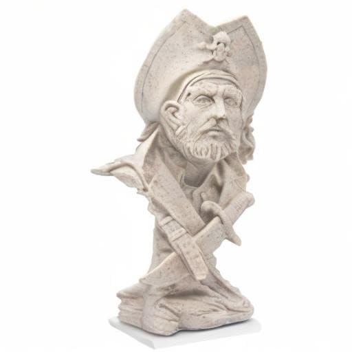 H&W Sandstone Pirate Figurine, Buccaneer Francis Drake Statue Decoration - color: Pirate