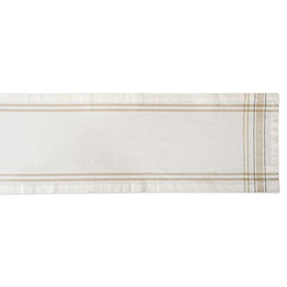 DII French Stripe Dining Table Collection Farmhouse Style Table Runner, 14x108 Inches, White Chambray - color: White Chambray, size: 14x108 Inches (Pack of 1)