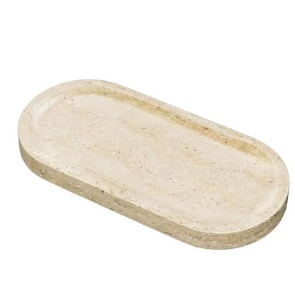 Decorative Trays with Natural Patterns,9.8x4.7x0.7in,Travertine - color: Travertine