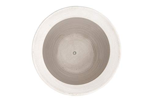 Creative Co-Op Large Matte White Embossed Stoneware Planter - color: Matte White