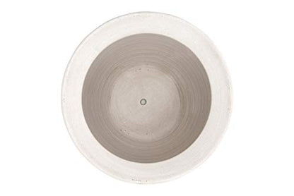 Creative Co-Op Large Matte White Embossed Stoneware Planter - color: Matte White