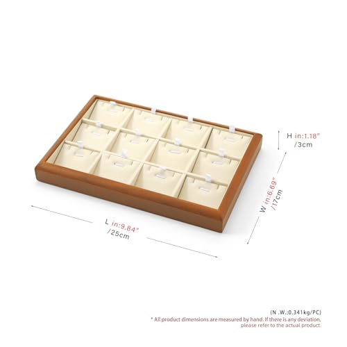 Oirlv Wood Jewelry Pendant Display Tray - color: Cream, size: 12 insert