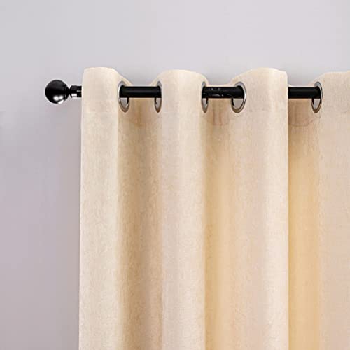ELKCA Beige Double-Sided Chenille Curtains for Living Room Modern Window Treatment for Bedroom Curtain,Grommet Top,2 Panels (Beige, 52" W x 84" L) - color: Beige, size: 52"W x 84"L (Pack of 2)