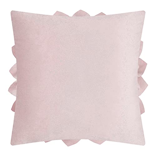 OiseauVoler 3D Flower Handmade Throw Pillow Covers Decorative Cushion Covers Soft Velvet Pillowcases Bed Living Room Home Decor 18x18 Inch Rose Gold - color: Rose Gold