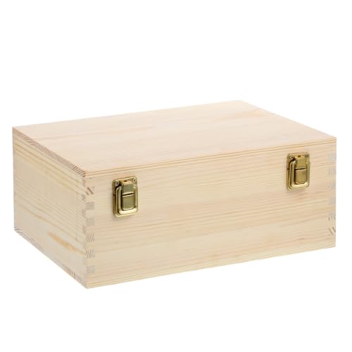 Extra Large Unfinished Wooden Box 11 x 9 x 5 inch Natural Wood Boxes
