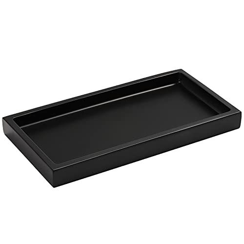 Luxspire Resin Bathroom Tray for Countertop Organizer, Mini, Marble Black - color: Black, size: Mini