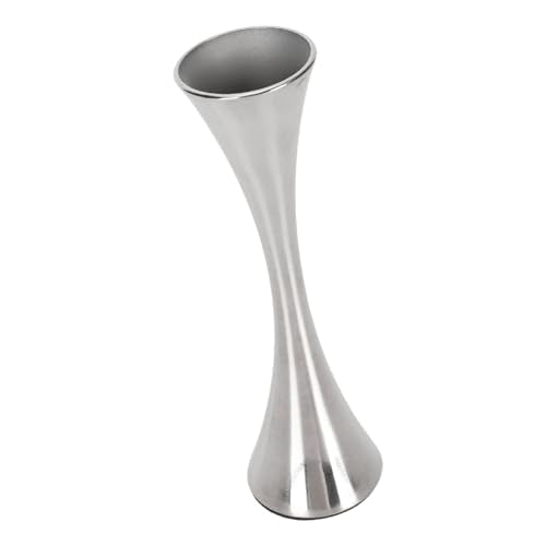 Stainless Steel Vase, Elegant Modern Round Mouth European Style Metal Flower Holder, with Unique Personality for Living Room Dining Table Decor