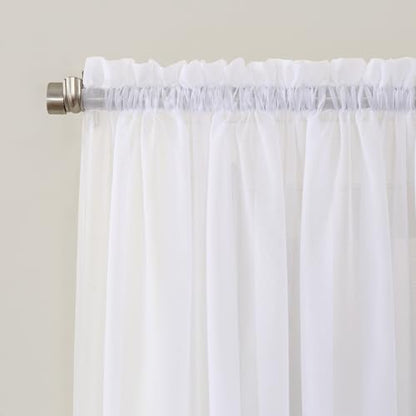No. 918 Emily Sheer Voile Single Curtain Panel, 59 x 108 Inch, White - color: White, size: 59"W x 108"L (Pack of 1), style: Emily