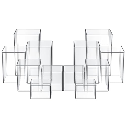 Thyle Square Acrylic Risers Display Stands, Clear, 12 - color: Clear