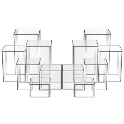 Thyle Square Acrylic Risers Display Stands, Clear, 12 - color: Clear