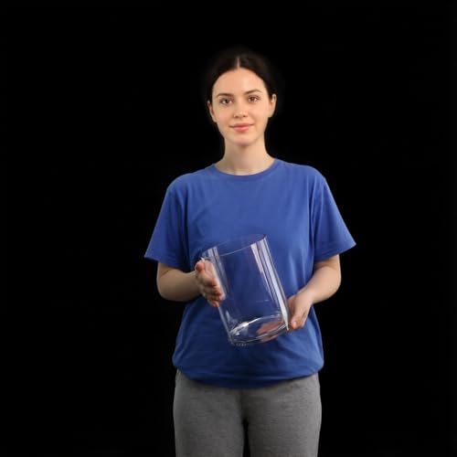 CYS EXCEL Cylinder Clear Glass Vase (H:8" D:6") | Multiple Size Choices Glass Flower Vase Centerpieces | Hurricane Floating Candle Holder Vase - size: H-8" D-6"