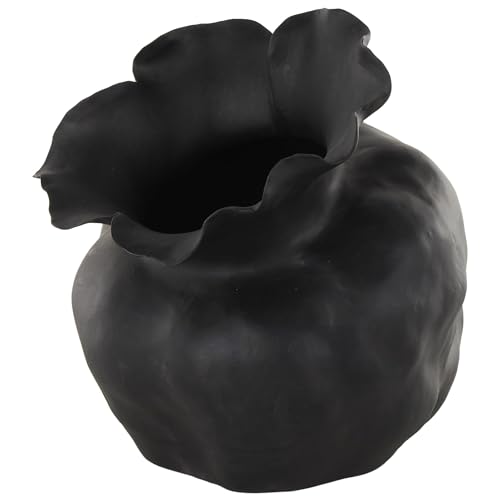 Deco 79 Ceramic Abstract Decorative Vase Floral Inspired Centerpiece Vase, Flower Vase for Home Decoration 12" x 13" x 13", Black - color: Black, size: 12" x 13" x 13"