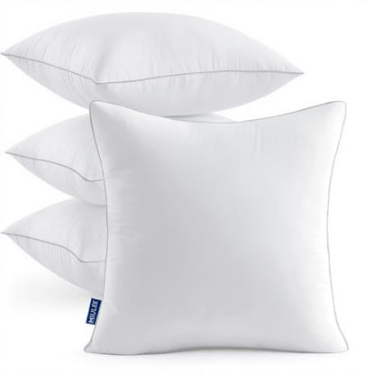 MIULEE 16x16 Inch Pillow Inserts Pack of 4 with 100% Textured Woven Fabric Cover - size: 16x16 Inch
