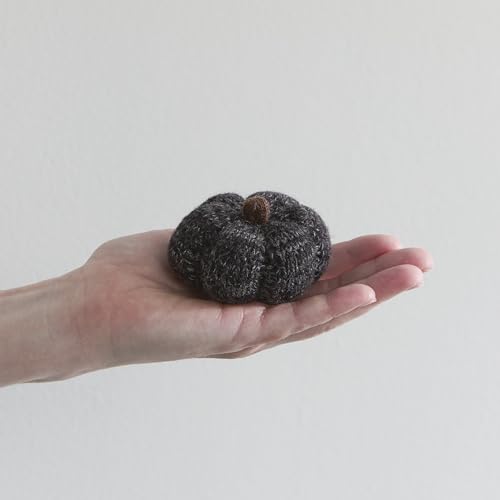Set of 3 Multi-size Cozy Knit Pumpkins (Granite Large Multi-size set) - color: Granite Large Multi-size