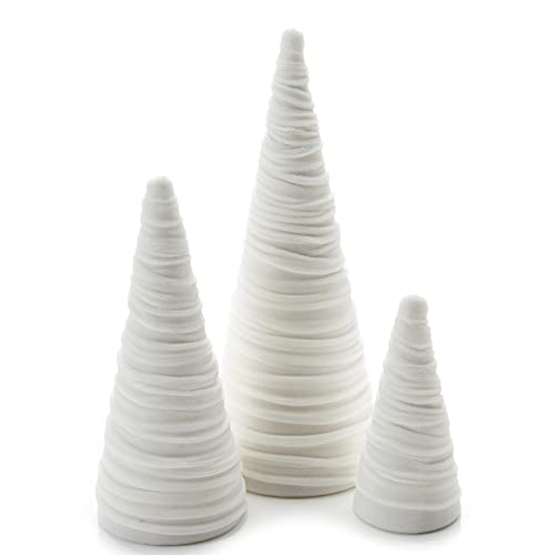 Your Heart's Content Light Ivory Velvet Trees Set of 3 (Light Ivory) - color: Light Ivory