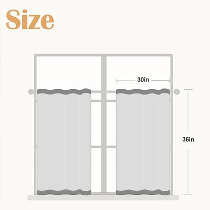 HIG 2 Pack Camel Handcrafted Window Treatment Tiers Curtains, 30"x36" - color: Camel, size: 30"W x 36"L (Pack of 2)