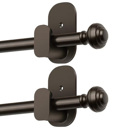 KAMANINA No Drill Curtain Rods 2 Pack 32-58", 3M Adhesive Brackets, Bronze - color: Bronze, size: 32-58"（2Pack）