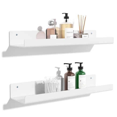 upsimples 2 Pcs 15" Acrylic Shelves for Wall Organize and Display, White - color: White