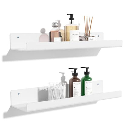 upsimples 2 Pcs 15" Acrylic Shelves for Wall Organize and Display, White - color: White
