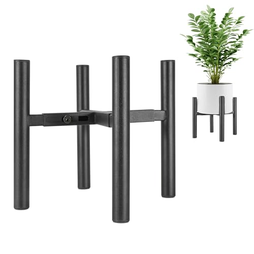 NSYOOMH Adjustable Metal Plant Stand Black, Fits 6"-10" Flower Pots Holder - color: BLACK-1PC, size: 6-10 INCH