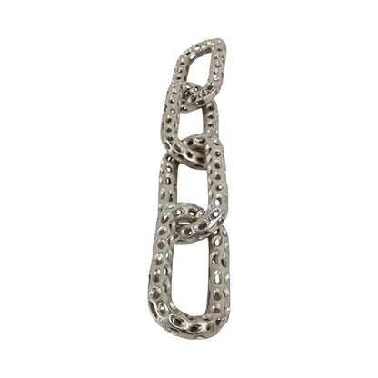 25x4 Pierced Metal 4-Chain Link Object, Silver - color: Silver