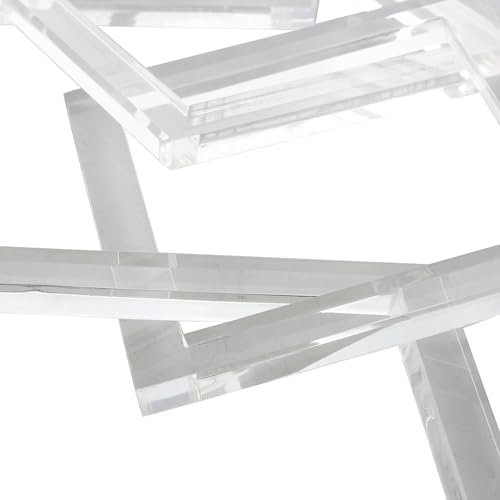 Deco 79 Acrylic Plastic Chain Decorative Sculpture Square 7 Link Home Decor Statue, Accent Figurine 28" x 0" x 5", Clear - size: 28" x 0" x 5"