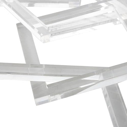 Deco 79 Acrylic Plastic Chain Decorative Sculpture Square 7 Link Home Decor Statue, Accent Figurine 28" x 0" x 5", Clear - size: 28" x 0" x 5"