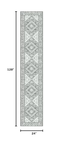 Lessymo 2 x 10 Runner Rug for Hallway, Washable Entryway Rugs, Grey White - color: Grey Beige, size: 2' x 10' (Runner)