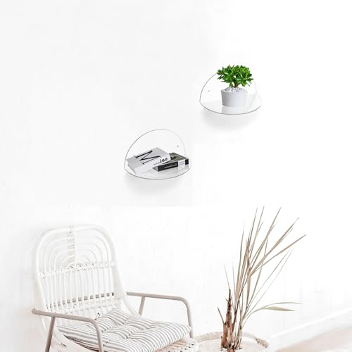 ROYALITA 2-Pack Small Acrylic Shelves Room Decor Floating Shelves, Clear - color: Clear