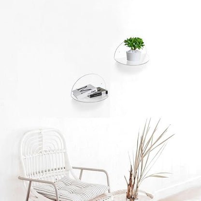 ROYALITA 2-Pack Small Acrylic Shelves Room Decor Floating Shelves, Clear - color: Clear