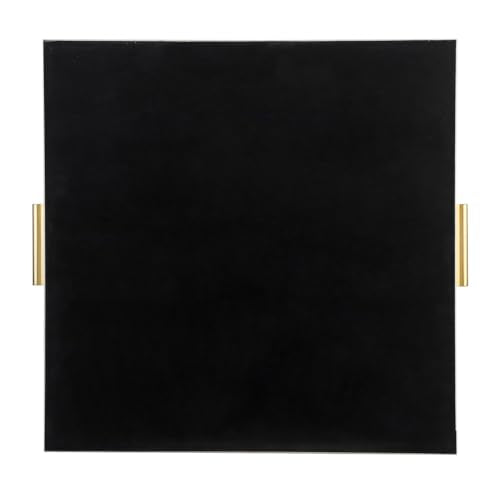 HofferRuffer Extra Large Square Serving Tray, Elegant Faux Leather Ottoman Tray with Gold Hardware Handles, Serve Tea, Coffee or Breakfast in Bed, 24 x 24 inches (Light Grey, 24" x 24" x 2") - color: Light Grey, size: 24" x 24" x 2"