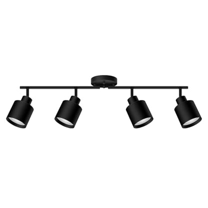 4-Light Led Track Lighting,Black Ceiling Lighting Fixtures,Wall Sconces Ceiling Spotlight with Foldable Light Arms for Kitchen, Closet, Bedroom,GU10 Socket, Bulbs Not Included - color: 4 light Black