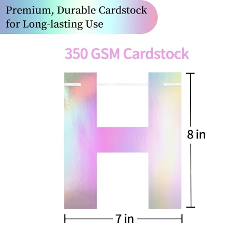 Pre-Strung Happy Birthday Banner - Iridescent Party Decorations - color: Iridescent