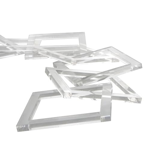 Deco 79 Acrylic Plastic Chain Decorative Sculpture Square 7 Link Home Decor Statue, Accent Figurine 28" x 0" x 5", Clear - size: 28" x 0" x 5"