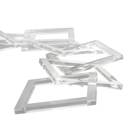 Deco 79 Acrylic Plastic Chain Decorative Sculpture Square 7 Link Home Decor Statue, Accent Figurine 28" x 0" x 5", Clear - size: 28" x 0" x 5"