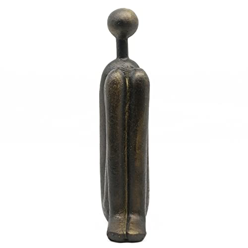 Lukitas Thinker Decorative Bookends, Non-Slip Book Holder, Resin 9'' - color: Bronze Colour