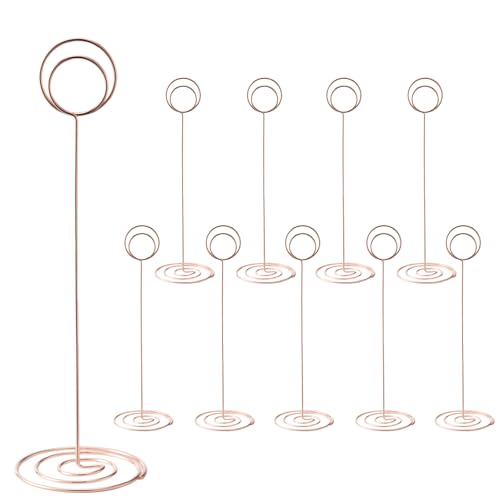 Table Number Holders, 10PCS Place Card Holder, Photo Holder (8.7"Rose Gold) - color: Rose Gold, size: Extra Large