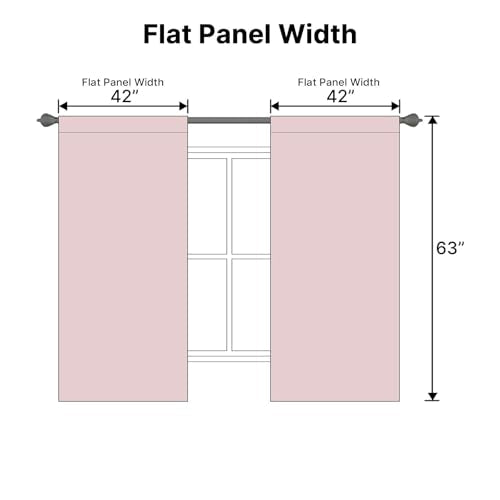 H.VERSAILTEX Blackout Curtains Thermal Insulated Window Treatment Panels Room Darkening Blackout Drapes for Living Room Back Tab/Rod Pocket Bedroom Draperies (2 Panels, Baby Pink, 42 x 63 Inch) - color: Baby Pink, size: 42"W x 63"L (Pack of 2)