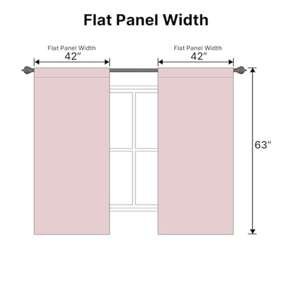 H.VERSAILTEX Blackout Curtains Thermal Insulated Window Treatment Panels Room Darkening Blackout Drapes for Living Room Back Tab/Rod Pocket Bedroom Draperies (2 Panels, Baby Pink, 42 x 63 Inch) - color: Baby Pink, size: 42"W x 63"L (Pack of 2)